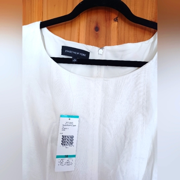 JONES NEW YORK Floral Sleeveless Scoop Neck White Blue Size 16 Print fit & Flare - Picture 8 of 16